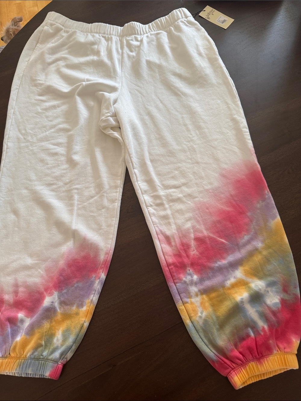 NWT Stateside Rainbow Tie Dye Sweatpants Joggers Size L